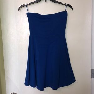 Express Royal Blue Strapless Dress